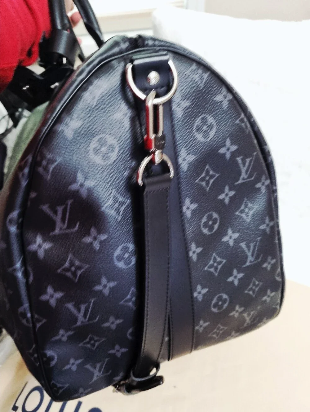 Louis Vuitton Black Monogram Keepall 55 Duffel Bag